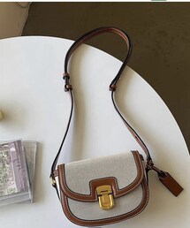 SHEIN | 新しいトレンディなカラーブロックサドルバッグ シングルショルダークロスボディバッグ、ヴィンテージスタイルの多用途な脇の下の小さなバッグ / 17700888(ショルダーバッグ)