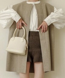 mecherie | Wool round long vest(その他アウター)