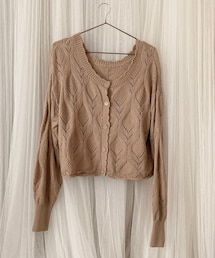 しまむら | スカシJQニットカーディガン 中薄橙 M(530-0677)(カーディガン/ボレロ)