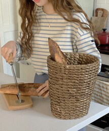 FROM HEAD TO TOE | ラウンドネックボーダーコットンTシャツ(Tシャツ/カットソー)