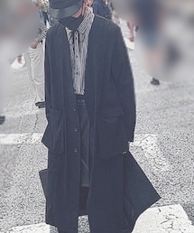 古着 | カーゴポケット付きノーカラーコート(ノーカラーコート)