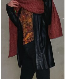 LE CIEL BLEU | ワンフラップのレザーカーディガン(ジャケット/アウター)