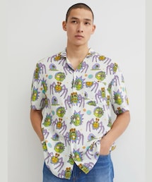 H&M | Rick and Morty Relaxed Fit Patterned resort shirt(シャツ/ブラウス)
