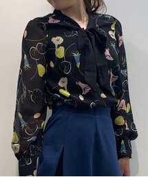 NARACAMICIE | シフォンフラワーボウタイブラウス(シャツ/ブラウス)