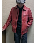赤い革ジャンの「ジャケット/アウター(ライダースジャケット)」