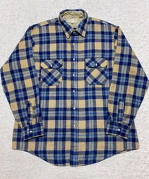 VINTAGE | 🔸80sVTG  チェックネルシャツ(ベージュ×ブルー)XL ★メルカリ出品中‼️(シャツ/ブラウス)
