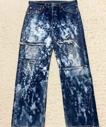 Levi's | 🔸リーバイス  USA製‼️501(33×32)ブリーチ&クラッシュデニム(青) ★メルカリ出品中‼️(デニムパンツ)