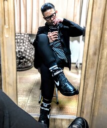 🔸前回のメガネおやじ👓 | 🔸腹黒ブラックコーデ😎　ギャルソンセットアップ✨(メガネ)