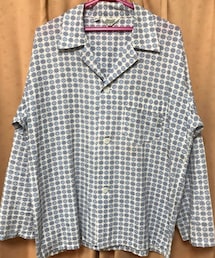 VINTAGE | 🔸ヴィンテージ 60s総柄パジャマシャツ(白)(シャツ/ブラウス)