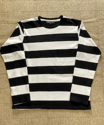 agnes b. | 🔸アニエスベー 太ボーダーカットソー(黒×Lグレー)4XL(Tシャツ/カットソー)