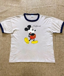 VINTAGE | 🔸90s USA製 ヴェルバシーン ミッキーリンガーT グレー×紺 L(Tシャツ/カットソー)