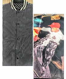 Supreme  | 🔸supreme×garçon スタジャン ストライプ 黒 XL(スタジャン)