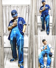 🔸前回コーデ✨ | 🔸ヤンキースベースボールシャツ×60s BIGMAC オバオル(サロペット/オーバーオール)