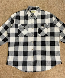 VINTAGE | 🔸90s USA製 ST JHON'S BAY 白黒チェックシャツ L(シャツ/ブラウス)