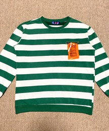 ADANS | 🔸アダンズ　ボーダーカットソー (ケロ色×白) L(Tシャツ/カットソー)