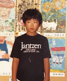 🔸参考人 | 🔸Jantzen ジャンセン 半袖ロゴTシャツ(黒)  小学2年おたっし🐷(Tシャツ/カットソー)