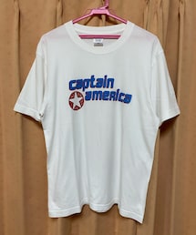 VINTAGE | 🔸90sVTG  カート着用キャプテンアメリカTシャツ(白)(Tシャツ/カットソー)