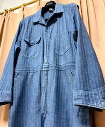 🔸メルカリ出品中のVTGつなぎ | 🔸BICMAC 70sビックマック ヘリンボーンつなぎ(青)46(XL) ★メルカリ出品中‼️(つなぎ/オールインワン)