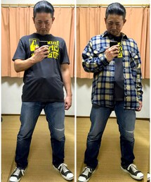 🔸基本コーデ😎‼️ | 🔸Tシャツ×ネルシャツコーデ😎✨(その他)