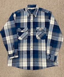 VINTAGE | 🔸80sFIVE BROTHER ヘビネルチェックシャツ(ブルー)L ★メルカリ出品中‼️(シャツ/ブラウス)