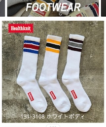 Healthknit | 🔸ヘルスニット ラインソックス3P 白(ソックス/靴下)