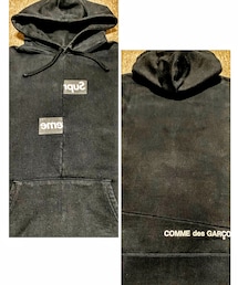 Supreme  | 🔸supreme×garçon パーカー 黒 L(パーカー)