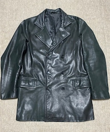 VINTAGE | 🔸80s レザーコート(黒)L ★メルカリ出品中‼️(トレンチコート)