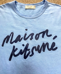 Maison Kitsune | 🔸メゾンキツネ　ロゴTシャツ 水色 L  ★メルカリ出品中🙋‍♂️(Tシャツ/カットソー)
