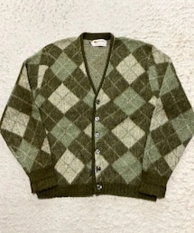 VINTAGE | 🔸60sVTG  ダイヤ柄アーガイルカーディガン(緑) ★メルカリ出品中‼️(カーディガン/ボレロ)