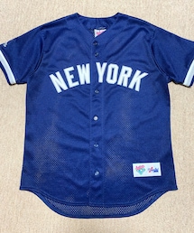 VINTAGE | 🔸90s USA製 ヤンキース メッシュ ベースボールシャツ L(シャツ/ブラウス)