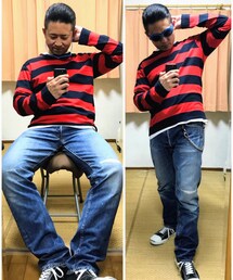 🔸前回の赤黒ボーダーカットソーコーデ😎‼️ | 🔸お気に入りのおたポ🐷✨(その他)