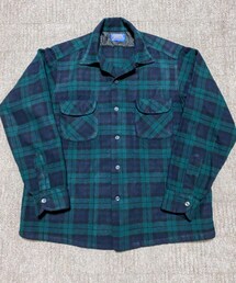 VINTAGE | 🔸ペンドルトン ウール開襟シャツ(ブラックウォッチ)L ★メルカリ出品中‼️(シャツ/ブラウス)