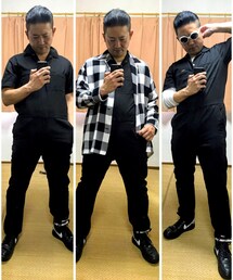 🔸着回しコーデ😎‼️ | 🔸ツナギ×パジャマシャツモノトーンコーデ😎‼️(その他)
