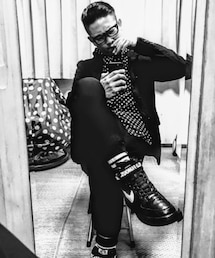 🔸前回のワントーンコーデ😎✨ | 🔸ギャルソンブラックコーデ✨#ドット #シュプリーム #サルエル(その他)