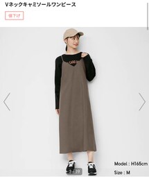 GU | Vネックキャミソールワンピース,sizeS,¥990-(ワンピース/ドレス)