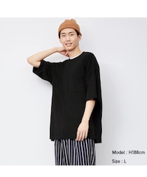 GU | ルーズフィットT(5分袖) XL(Tシャツ/カットソー)