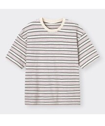 GU | マルチボーダービッグT(5分袖) XL(Tシャツ/カットソー)