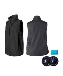 O.R.G | O.R.G 作業服 ファン付き作業着 熱中症対策 空冷ウェア アウトドア用 バッテリー付き ベスト　L(ベスト)