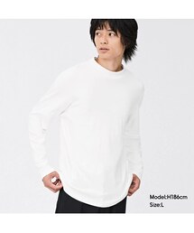 GU | ソフトコットンモックネックT(長袖) XL(Tシャツ/カットソー)