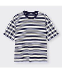 GU | マルチボーダービッグT(5分袖) XL(Tシャツ/カットソー)