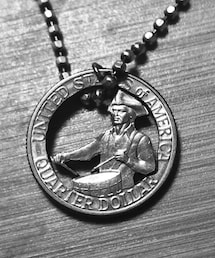 no brand | USA Quarter 25¢ Necklace 1976 Cut Coin Bicentennial Drummer / 建国200年記念(チャーム)