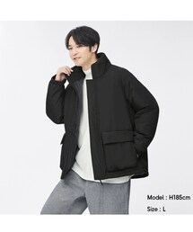 GU | ヒートパデットスタンドカラーブルゾン　L(ダウンジャケット/コート)