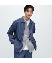 UNIQLO | ユーティリティデニムジャケット（コットンリネン）セットアップ可能 M(デニムジャケット)