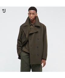 UNIQLO | ウールブレンド　オーバーサイズピーコート +J　（S）(ピーコート)