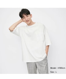 GU | ルーズフィットT(5分袖)(Tシャツ/カットソー)