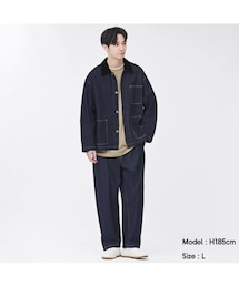 GU | カラーカーブタックパンツ(セットアップ可能)M(デニムパンツ)