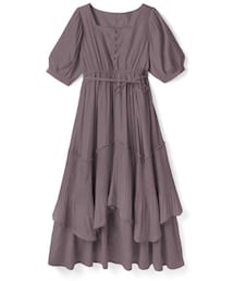 GRL | リボンベルト付きティアードフリルワンピースラベンダーM(ワンピース)