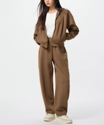 UNIQLO | ドライスウェットカーブパンツ BROWN/Sサイズ(スウェットパンツ)