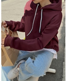 HOTPING | ビッグシルエットフード付起毛スウェット(ver2)(パーカー)