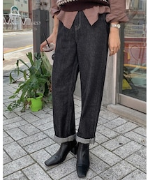 HOTPING |  [CHOA]ウエストゴムノンフェイドワイドデニムパンツ(デニムパンツ)
